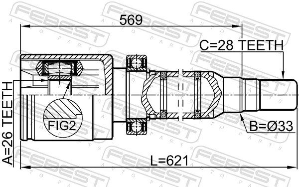 Przegub homokinetyczny wewnętrzny przedni prawy do Volvo V40  VW