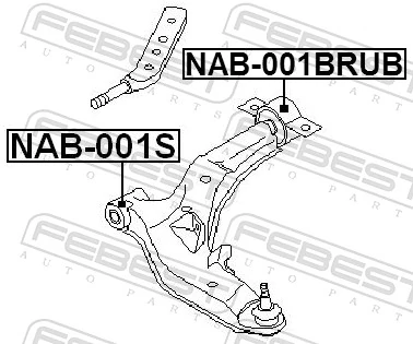 NAB001BRUB Febest Silentblock przedniego wahacza dolnego