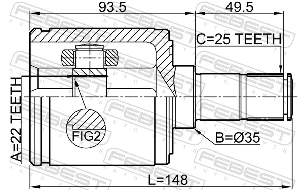 Przegub homokinetyczny wewnętrzny przedni prawy do Honda Civic VII EU, EP, EV