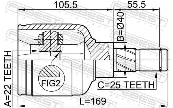 Przegub homokinetyczny przedni wewnętrzny do Nissan Primera  P11