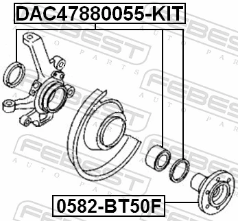 DAC47880055KIT Febest Łożysko piasty przedniej