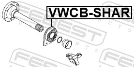 VWCBSHAR Febest Łożysko podwieszane półosi przedniej