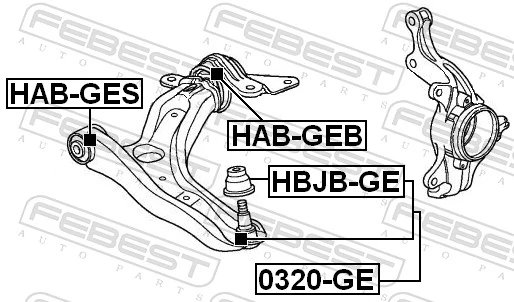 HABGES Febest Silentblock przedniego wahacza dolnego