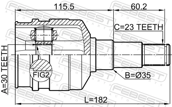 Przegub homokinetyczny wewnętrzny przedni lewy do Lexus GS  S19