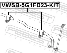 VWSB5G1FD23KIT Febest Tuleja stabilizatora przedniego