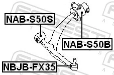 Do koszyka Silentblock przedniego wahacza dolnego Infiniti FX  S50