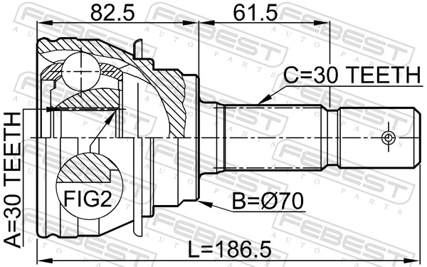 Przegub homokinetyczny przedni zewnętrzny do Toyota Land Cruiser  J12