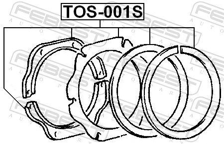 TOS001S Febest Zestaw naprawczy sworznia zwrotnicy