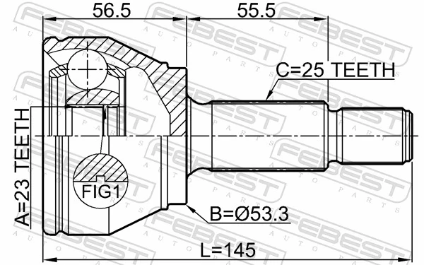  Przegub homokinetyczny przedni zewnętrzny Ford Ka 