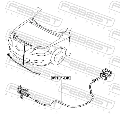 Linka otwierania maski do Mazda 3  BK12
