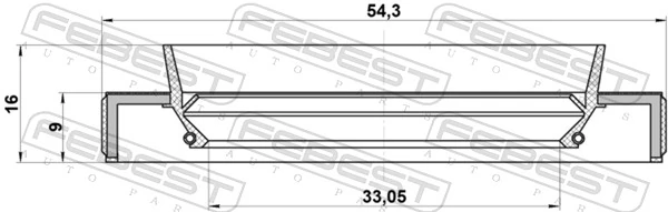 95HBY35540916R Febest Uszczelniacz półosi prawej mostu przedniego