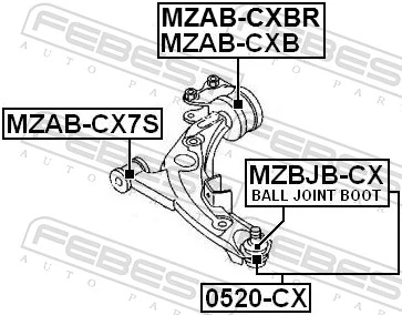 Silentblock przedniego wahacza dolnego Mazda CX-7 SUV (ER) (2009 - 2013) cena, od 8,47 USD
