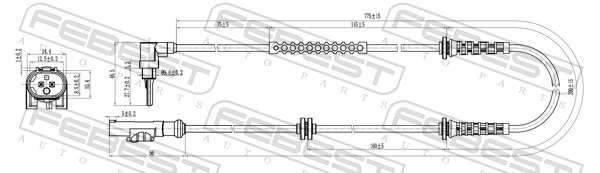 Czujnik ABS przedni General Motors 1238399