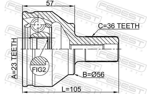 Przegub homokinetyczny przedni zewnętrzny Ford C-Max 