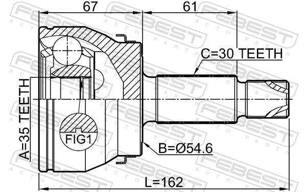 Przegub homokinetyczny przedni zewnętrzny do Hyundai Santa Fe IV TM, TMA