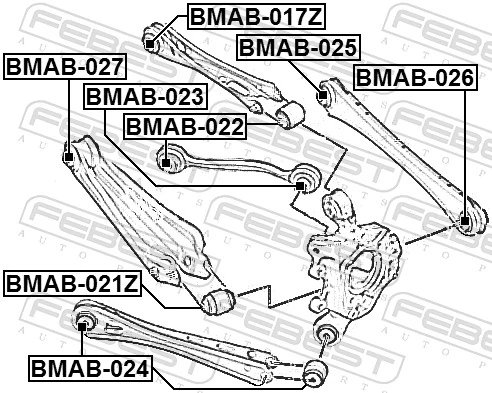 BMAB022 Febest Silentblock wahacza tylnego górnego