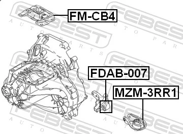 FDAB007 Febest Silentblock wspornika tylnej poduszki silnika