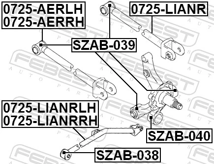 SZAB040 Febest Silentblock czopu tylnego
