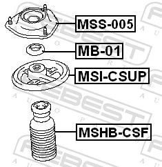 MSICSUP Febest Talerz sprężyny przedniej górny metalowy