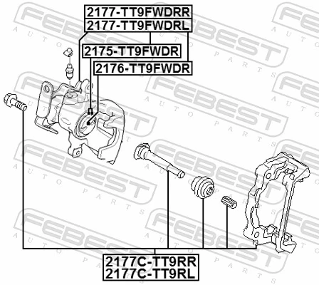 2177CTT9RR Febest Jarzmo zacisku hamulcowego tylnego