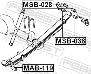 MSB036 Febest Silentblock tylnego resoru tylny