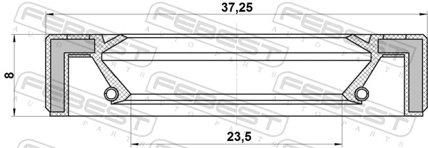 95GAY25370808R Febest Uszczelniacz automatycznej/mechanicznej slrzyni biegów (wału wejściowego/sprzęgłowego)