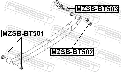 MZSBBT501 Febest Silentblock przedni resoru tylnego