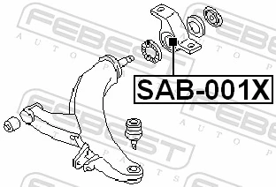 SAB001X Febest Silentblock przedniego wahacza dolnego