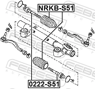 NRKBS51 Febest Osłona mechanizmu kierowniczego (maglownicy) lewa