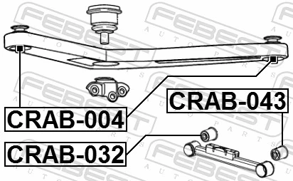 CRAB004 Febest Silentblock wahacza tylnego górnego
