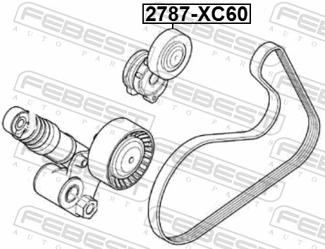 2787XC60 Febest Rolka napinacza paska napędowego