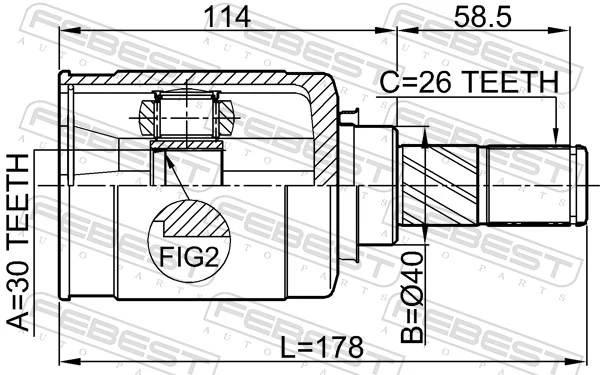 Przegub homokinetyczny wewnętrzny przedni lewy Nissan Qashqai I SUV (J10) (2006 - 2013) cena, od 50,76 USD