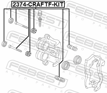 Do koszyka Zestaw naprawczy zacisku hamulcowego przedniego Volkswagen Crafter 30-35 2E, 2EE, 2EK