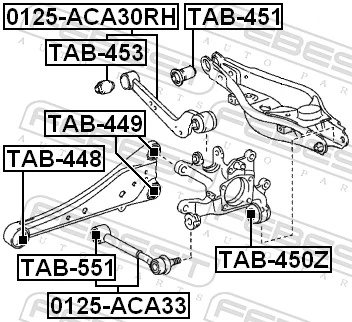 TAB551 Febest Silentblock amortyzatora przedniego