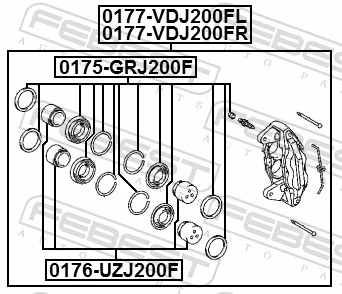 Do koszyka Zestaw naprawczy zacisku hamulcowego przedniego Toyota Land Cruiser  J200