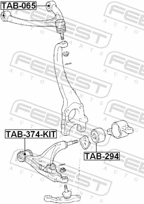 TAB374KIT Febest Silentblock przedniego wahacza dolnego