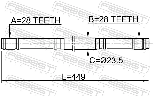 Półoś napędowa przednia prawa do Honda Civic VI EJ9, EK3/4