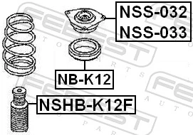 NSHBK12F Febest Odbój amortyzatora przedniego + osłona