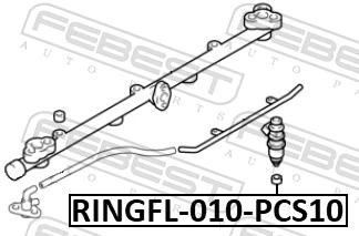 RINGFL010PCS10 Febest Pierścień uszczelniający wtryskiwacza