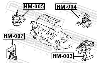 Poduszka (podpora) silnika lewa Honda 50805S9A982 cena, od 32,93 USD