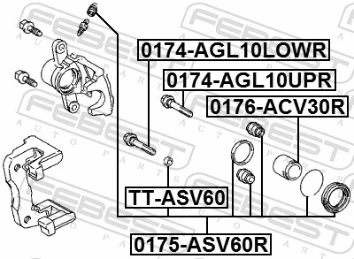 0175ASV60R Febest Zestaw naprawczy zacisku hamulcowego tylnego