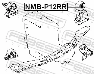 NMBP12RR Febest Poduszka (podpora) silnika tylna (silentblock)