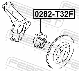 0282T32F Febest Piasta przednia
