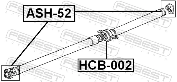 HCB002 Febest Łożysko podwieszane wału Cardana
