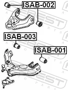 ISAB003 Febest Silentblock przedniego wahacza dolnego