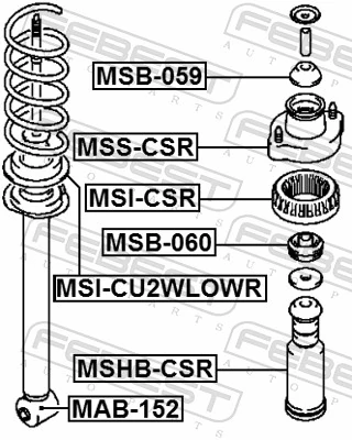 Silentblock amortyzatora tylnego Mitsubishi Outlander CWW
