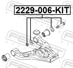 2229006KIT Febest Śruba mocowania wahacza przedniego, dolnego