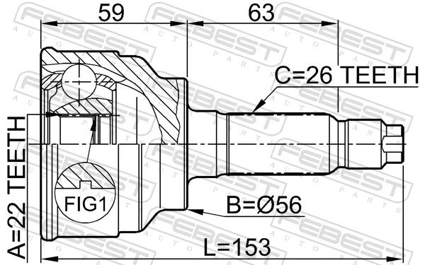 Przegub homokinetyczny przedni zewnętrzny Mazda 323 S IV sedana (BG) (1989 - 1994) cena, od 35,44 USD