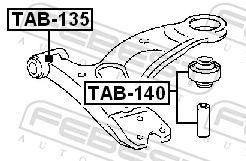 Silentblock przedniego wahacza dolnego do Toyota Avensis I T22
