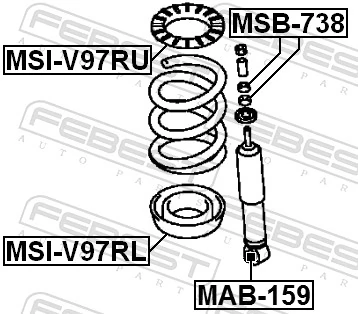 Silentblock amortyzatora tylnego do Mitsubishi Pajero III 